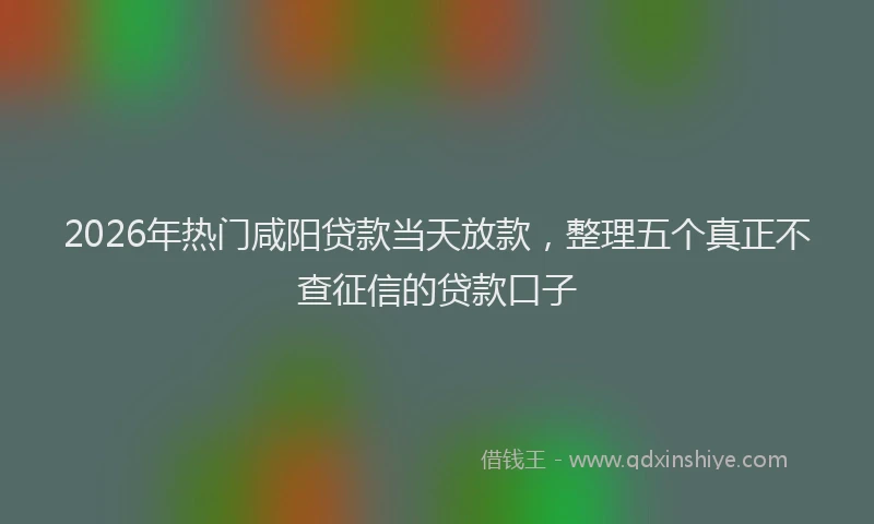 2026年热门咸阳贷款当天放款，整理五个真正不查征信的贷款口子