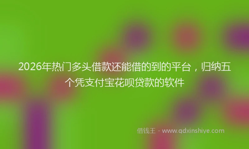 2026年热门多头借款还能借的到的平台，归纳五个凭支付宝花呗贷款的软件