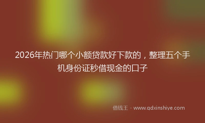2026年热门哪个小额贷款好下款的，整理五个手机身份证秒借现金的口子