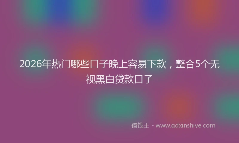 2026年热门哪些口子晚上容易下款，整合5个无视黑白贷款口子