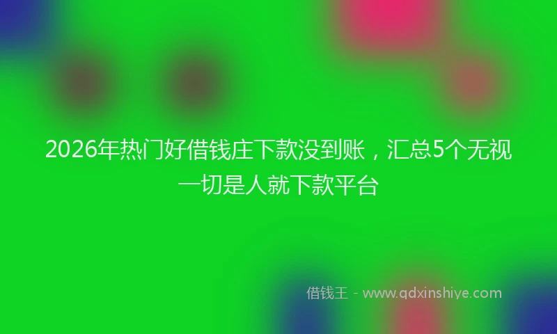 2026年热门好借钱庄下款没到账，汇总5个无视一切是人就下款平台
