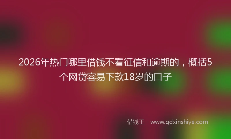 2026年热门哪里借钱不看征信和逾期的，概括5个网贷容易下款18岁的口子