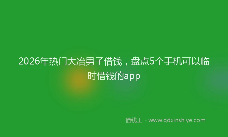 2026年热门大冶男子借钱，盘点5个手机可以临时借钱的app