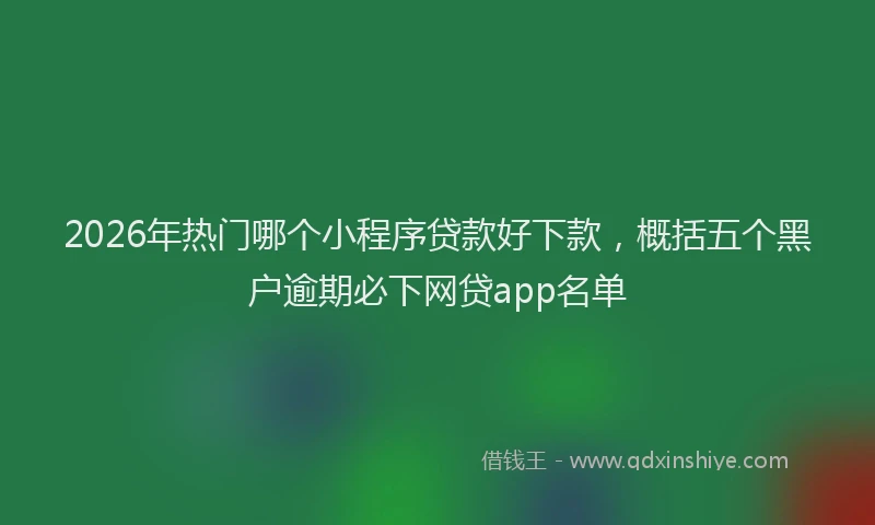 2026年热门哪个小程序贷款好下款，概括五个黑户逾期必下网贷app名单