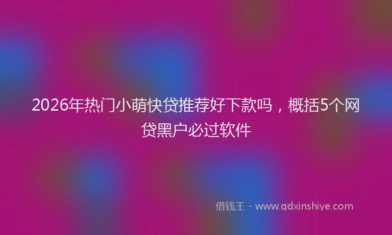 2026年热门小萌快贷推荐好下款吗，概括5个网贷黑户必过软件
