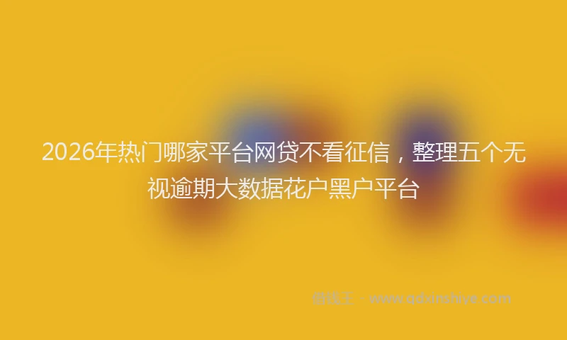 2026年热门哪家平台网贷不看征信，整理五个无视逾期大数据花户黑户平台