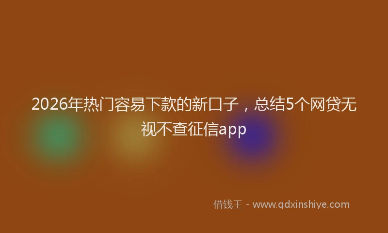 2026年热门容易下款的新口子,总结5个网贷无视不查征信app