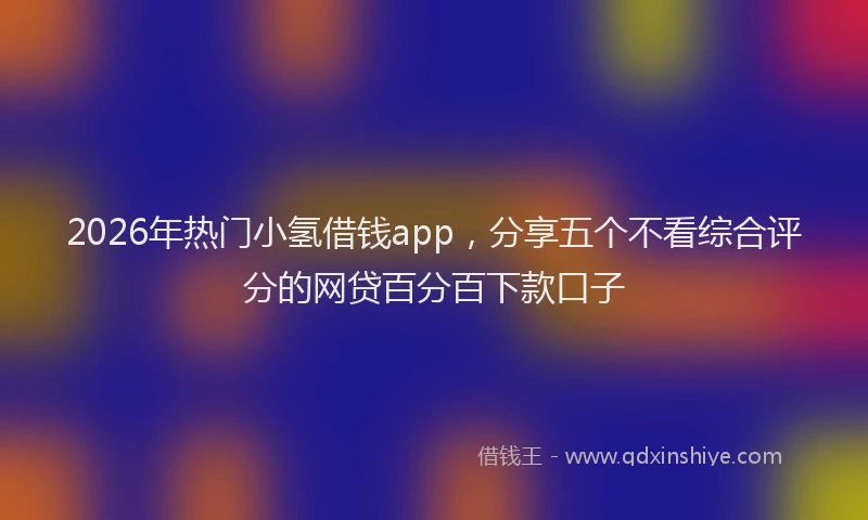 2026年热门小氢借钱app，分享五个不看综合评分的网贷百分百下款口子