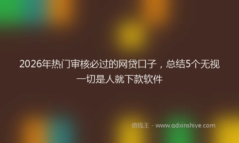 2026年热门审核必过的网贷口子，总结5个无视一切是人就下款软件