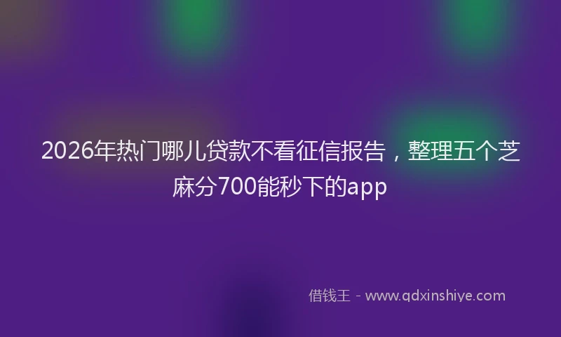 2026年热门哪儿贷款不看征信报告，整理五个芝麻分700能秒下的app