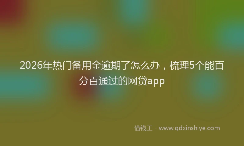 2026年热门备用金逾期了怎么办，梳理5个能百分百通过的网贷app
