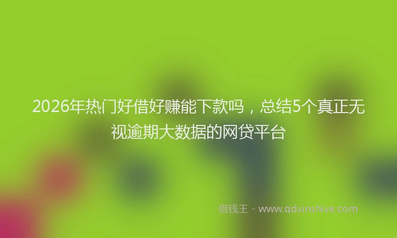 2026年热门好借好赚能下款吗，总结5个真正无视逾期大数据的网贷平台