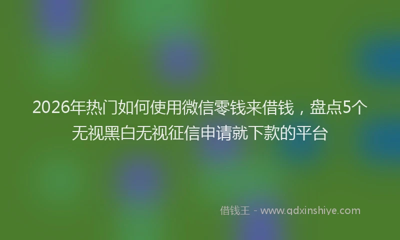 2026年热门如何使用微信零钱来借钱，盘点5个无视黑白无视征信申请就下款的平台