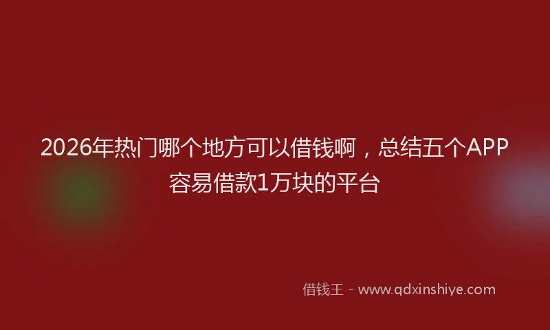 2026年热门哪个地方可以借钱啊，总结五个APP容易借款1万块的平台