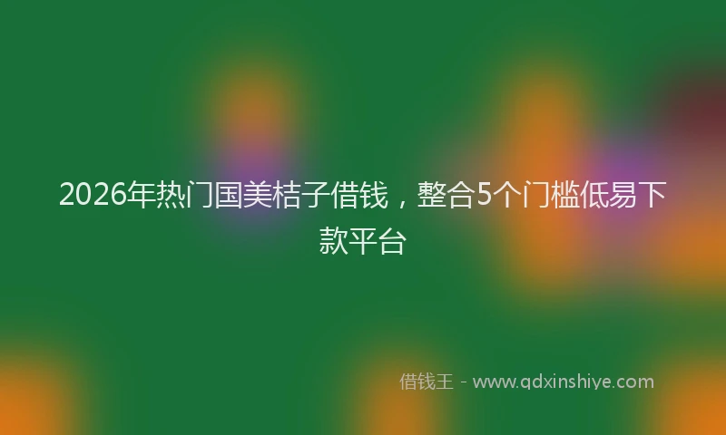 2026年热门国美桔子借钱，整合5个门槛低易下款平台