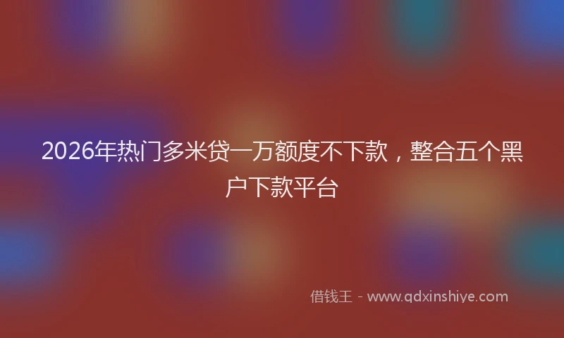 2026年热门多米贷一万额度不下款，整合五个黑户下款平台