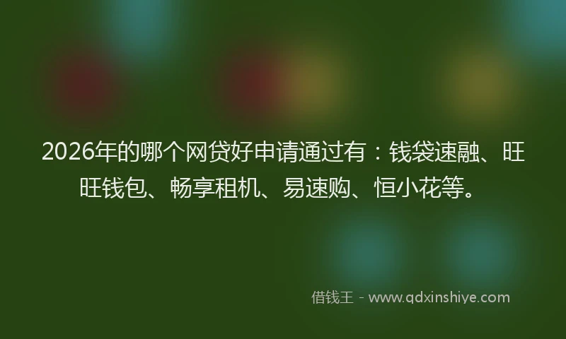 2026年的哪个网贷好申请通过有：钱袋速融、旺旺钱包、畅享租机、易速购、恒小花等。