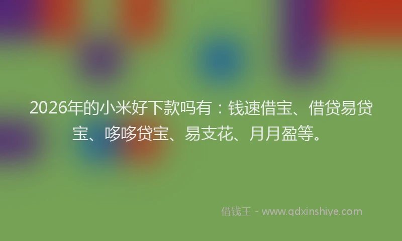 2026年的小米好下款吗有：钱速借宝、借贷易贷宝、哆哆贷宝、易支花、月月盈等。