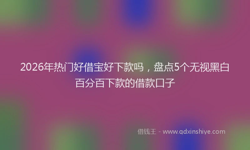 2026年热门好借宝好下款吗，盘点5个无视黑白百分百下款的借款口子