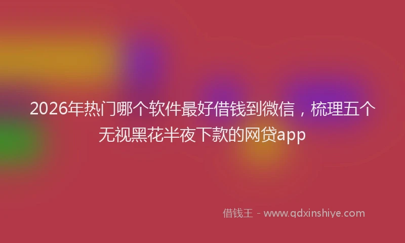 2026年热门哪个软件最好借钱到微信，梳理五个无视黑花半夜下款的网贷app