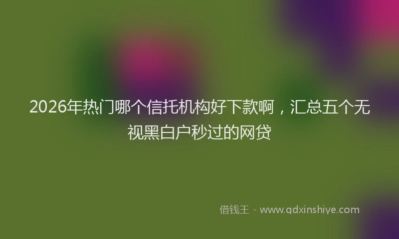 2026年热门哪个信托机构好下款啊，汇总五个无视黑白户秒过的网贷