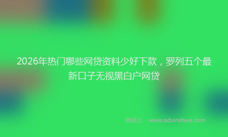 2026年热门哪些网贷资料少好下款，罗列五个最新口子无视黑白户网贷