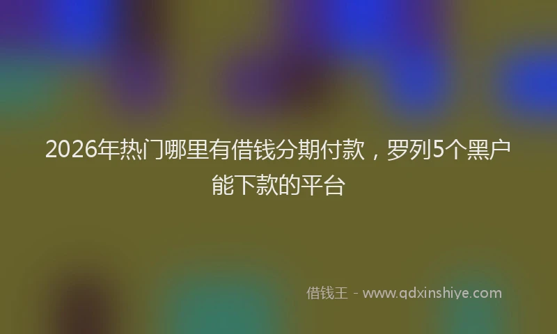 2026年热门哪里有借钱分期付款，罗列5个黑户能下款的平台