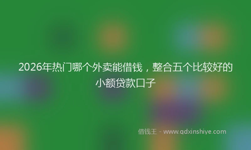 2026年热门哪个外卖能借钱，整合五个比较好的小额贷款口子