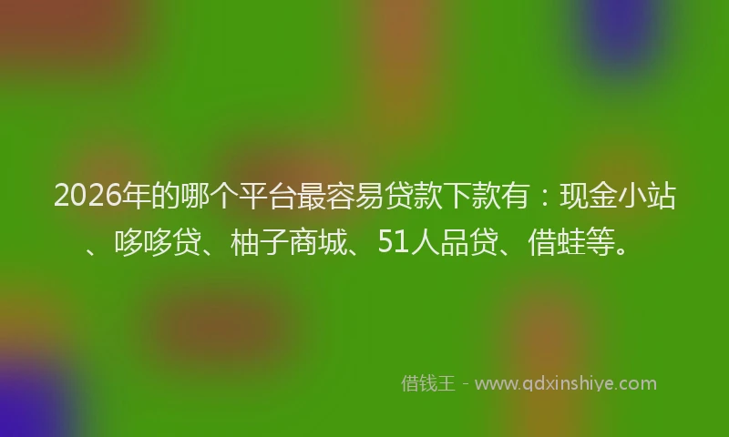 2026年的哪个平台最容易贷款下款有：现金小站、哆哆贷、柚子商城、51人品贷、借蛙等。