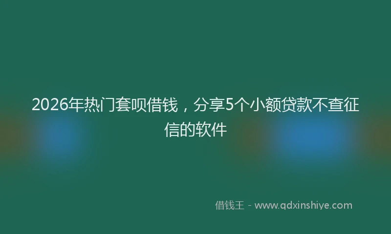 2026年热门套呗借钱，分享5个小额贷款不查征信的软件