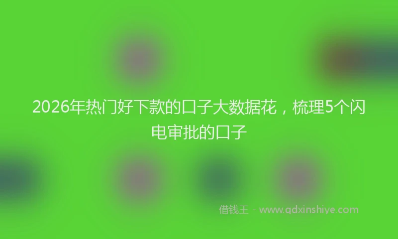 2026年热门好下款的口子大数据花，梳理5个闪电审批的口子