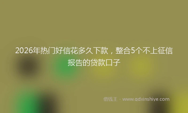 2026年热门好信花多久下款，整合5个不上征信报告的贷款口子
