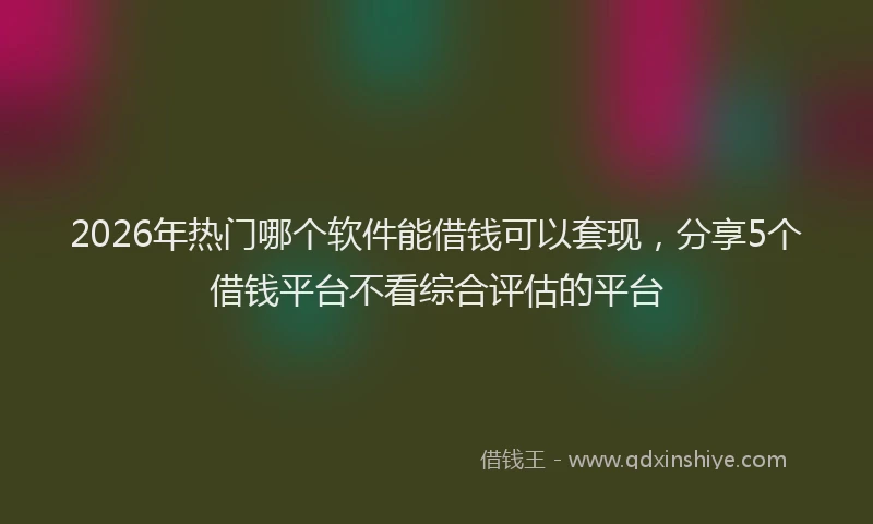2026年热门哪个软件能借钱可以套现，分享5个借钱平台不看综合评估的平台