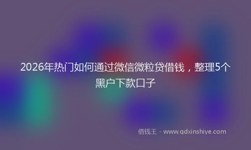 2026年热门如何通过微信微粒贷借钱，整理5个黑户下款口子