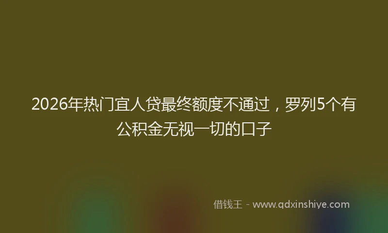 2026年热门宜人贷最终额度不通过,罗列5个有公积金无视一切的口子