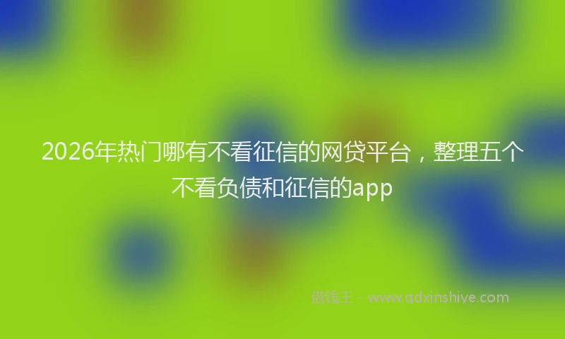 2026年热门哪有不看征信的网贷平台，整理五个不看负债和征信的app