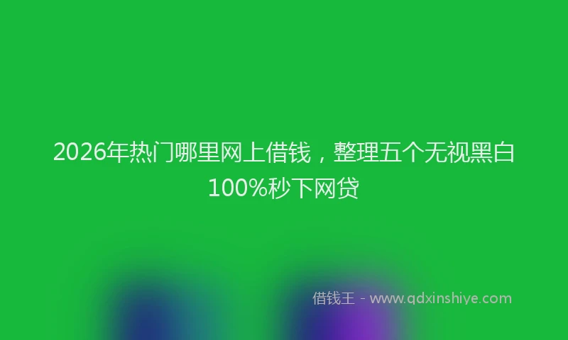 2026年热门哪里网上借钱，整理五个无视黑白100%秒下网贷