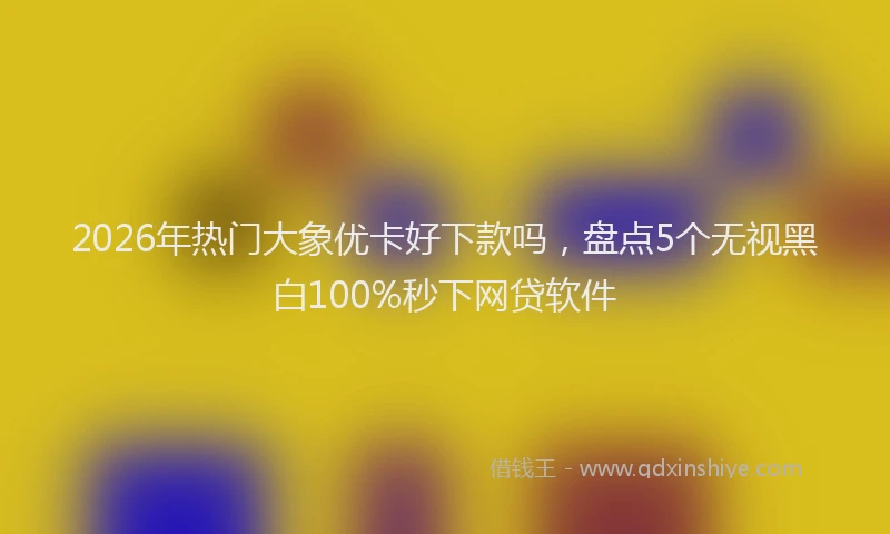 2026年热门大象优卡好下款吗，盘点5个无视黑白100%秒下网贷软件