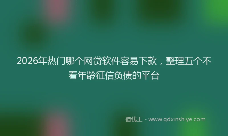 2026年热门哪个网贷软件容易下款，整理五个不看年龄征信负债的平台