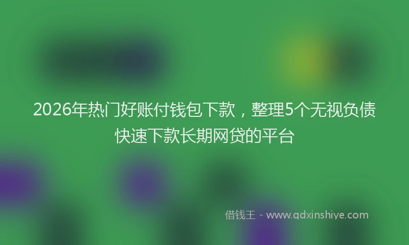 2026年热门好账付钱包下款，整理5个无视负债快速下款长期网贷的平台
