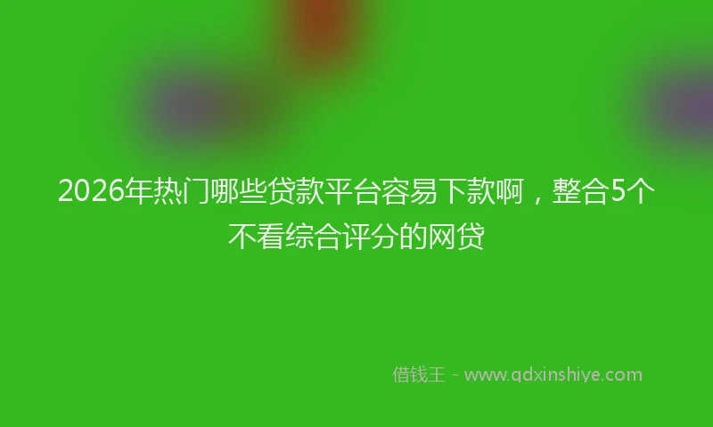 2026年热门哪些贷款平台容易下款啊，整合5个不看综合评分的网贷