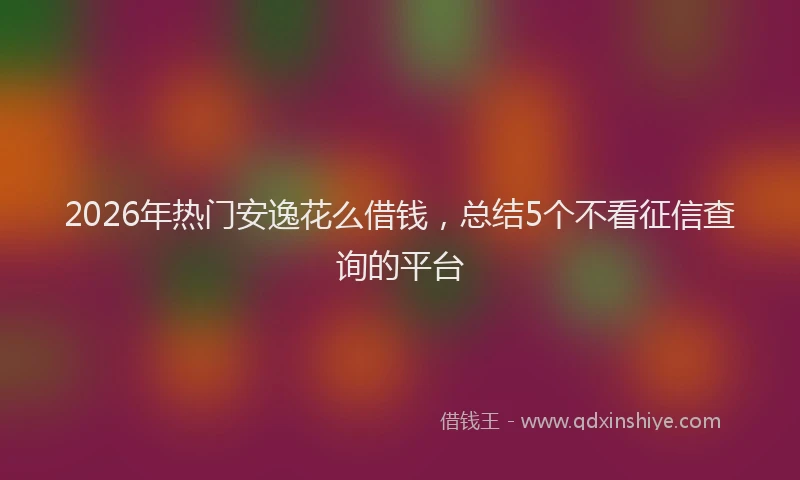 2026年热门安逸花么借钱,总结5个不看征信查询的平台