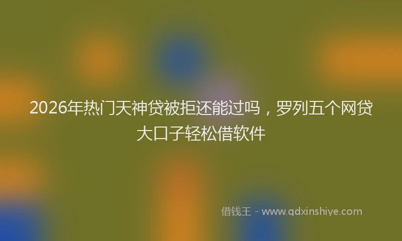 2026年热门天神贷被拒还能过吗，罗列五个网贷大口子轻松借软件