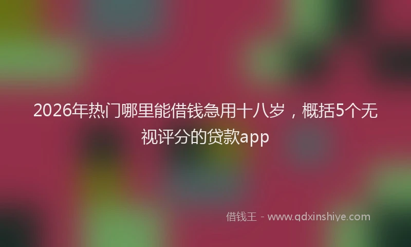 2026年热门哪里能借钱急用十八岁，概括5个无视评分的贷款app