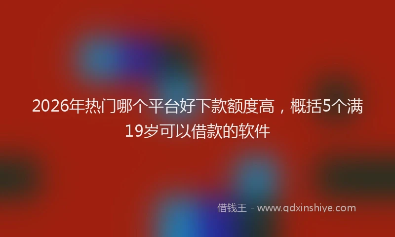 2026年热门哪个平台好下款额度高，概括5个满19岁可以借款的软件
