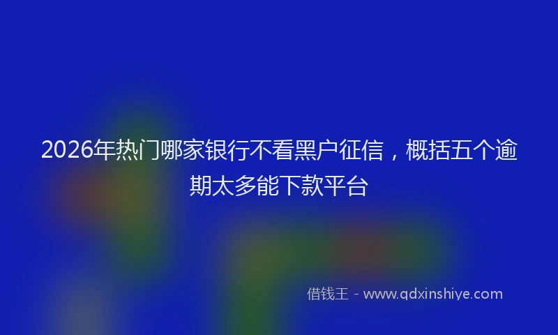 2026年热门哪家银行不看黑户征信，概括五个逾期太多能下款平台