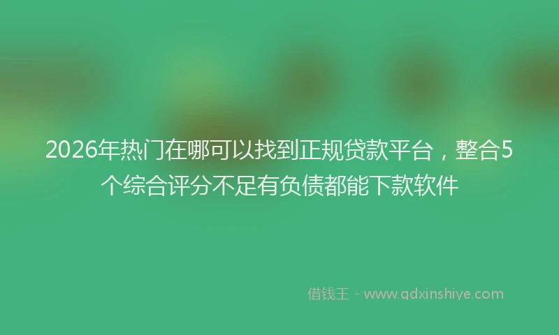 2026年热门在哪可以找到正规贷款平台，整合5个综合评分不足有负债都能下款软件