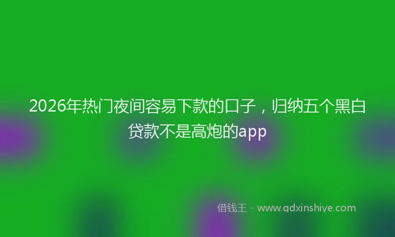 2026年热门夜间容易下款的口子，归纳五个黑白贷款不是高炮的app