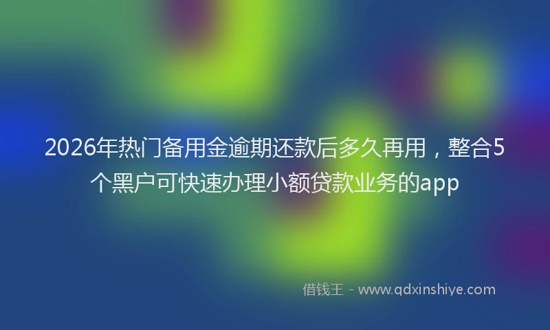 2026年热门备用金逾期还款后多久再用，整合5个黑户可快速办理小额贷款业务的app