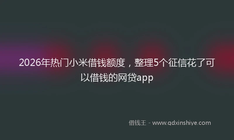 2026年热门小米借钱额度，整理5个征信花了可以借钱的网贷app